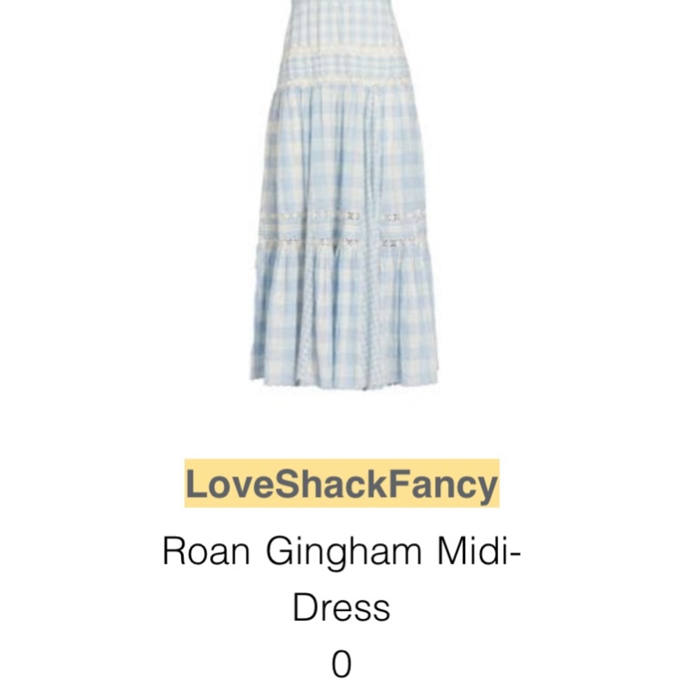 Loveshackfancy Light Blue Checkered Maxi Dress - image 6